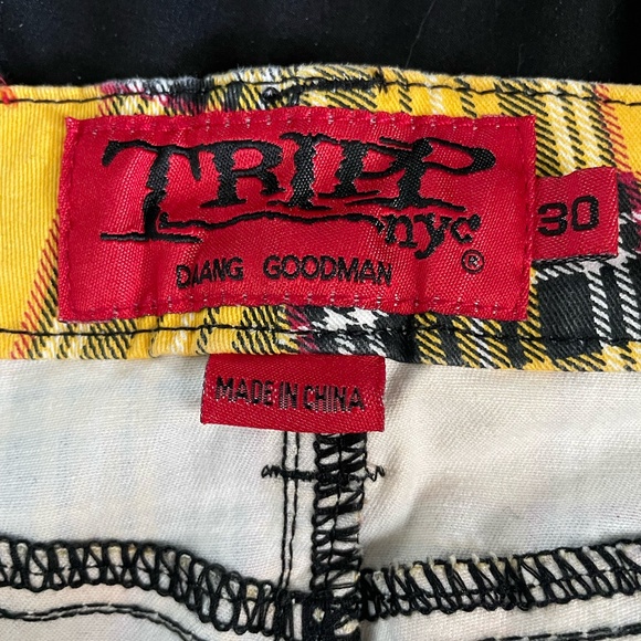 Tripp NYC Mens Yellow Plaid Size 30X31 - Picture 2 of 4